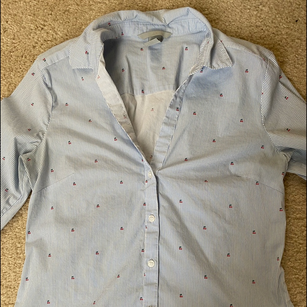 Cute top with little cherries and stripes